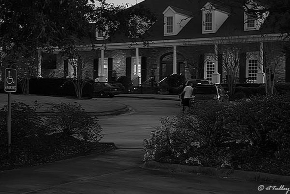 Gray Plantation Clubhouse at Dusk B/W
